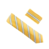 Yellow With Blue, Silver and White Striped Necktie With Matching Pocket Square WTHXL-910