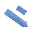 Blue, Silver & Baby Blue Designed Extra Long Necktie Tie with Matching Pocket Square WTHXL-915