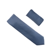 Navy, Grey & Blue Designed Extra Long Necktie Tie with Matching Pocket Square WTHXL-920