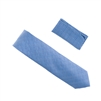 Baby Blue and Blue Designed Extra Long Necktie with Matching Pocket Square WTHXL-924
