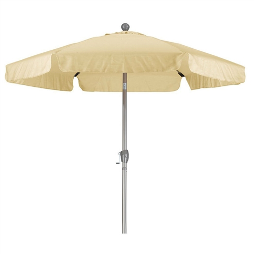 Antique Beige 7.5 Foot Off-White Patio Umbrella with Push Button Tilt and Metal Pole