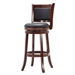 Cherry 29-inch Solid Wood Bar Stool with Faux Leather Swivel Seat