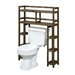 Solid Wood Over the Toilet Bathroom Storage Unit in Medium Brown Finish