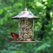Copper Bird Feeder with Plastic Seed Reservoir Tube and Circular Perch