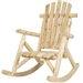 Outdoor Wooden Log Rocking Chair - Adirondack Style