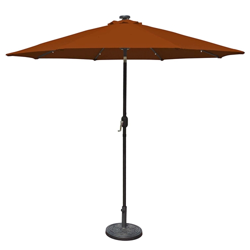 9 Foot Patio Umbrella with Terra Cotta Polyester Fabric Shade