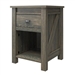 Farmhouse 1-Drawer Bedroom Nightstand with Open Shelf in Rustic Grey Oak