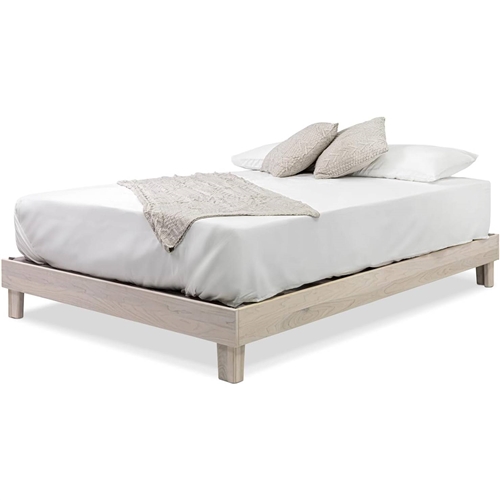 Full Size Made In USA Handmade Amish Heavy Duty Platform Bed Frame Off White