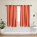 52 x 63 inch Solid Apricot Thermal Blackout Curtain Panels - Set of 2
