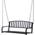 Rustic FarmHouse Antique Black 2-Person Metal Outdoor Porch Swing