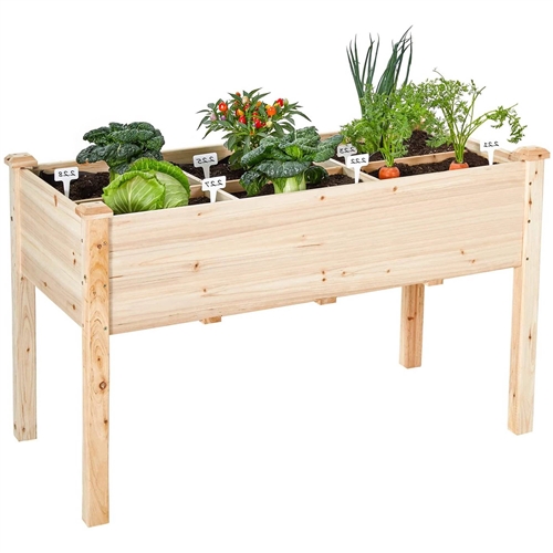Solid Fir Wood Outdoor Raised Garden Bed Planter Box 2-ft x 4-ft x 30-inch High