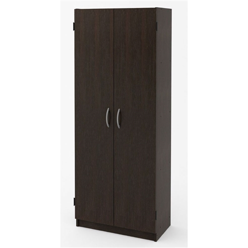 Espresso Wood Wardrobe Armoire Storage Cabinet