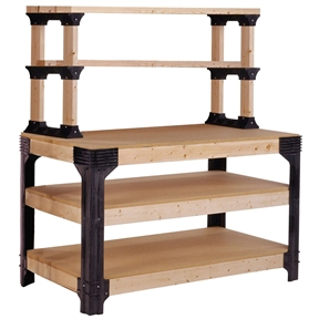 Workbench Shelving Unit Potting Bench Storage System - 2x4 Lumber Not Included