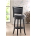 Black 29-inch Swivel Seat Barstool with Faux Leather Cushion Seat