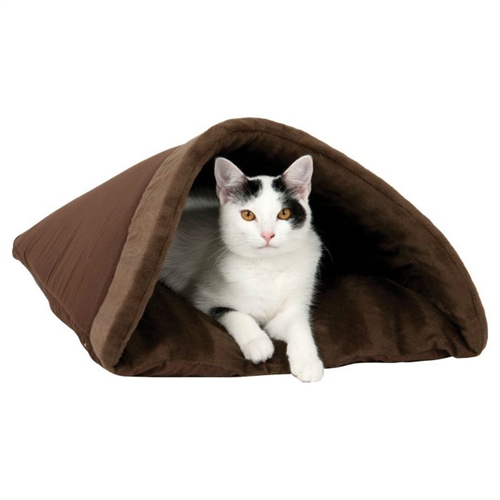 Brown Burrito Kitty Pet Cave Bed - Machine Washable