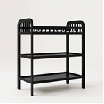 Black Wooden Baby Changing Table with Safety Rail Pad