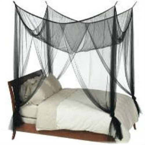 Black 4-Post Canopy Bed Mesh Netting Mosquito Net - Fits size Full Queen and King