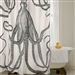 Black and White Octopus Shower Curtain 100-Percent Cotton 72 x 72-inch