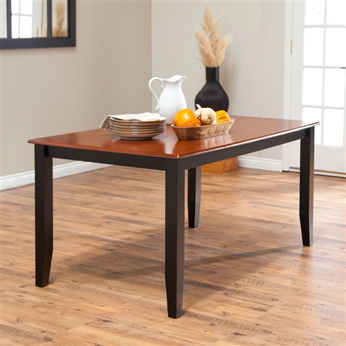 Solid Hardwood Two Tone Cherry / Black Dining Table - Seats up to 6
