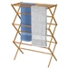 Folding Laundry Clothes Drying Rack in Bamboo Wood