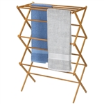 Folding Laundry Clothes Drying Rack in Bamboo Wood