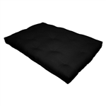 Full size 8-inch Thick Cotton Poly Futon Mattress in Black