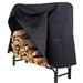 4-Ft Indoor Outdoor Black Metal Firewood Holder Log Rack with Cover