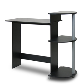 Contemporary Computer Desk in Black and Grey Finish