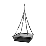 Heavy Duty Black Iron Mesh Bird Feeder Seed Tray with Easy to Hang Chain