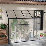 8.3 ft x 4.1 ft Outdoor Polycarbonate Lean-to Greenhouse with Black Metal Frame