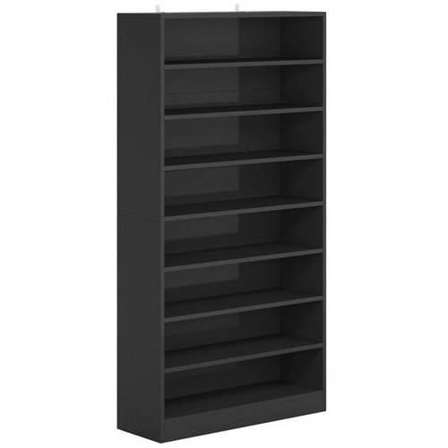 9 Tier  Black Wood Shoe Storage Cabinet, Holds Up To 45 Pairs