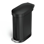 Matte Black 12-Gallon Narrow Kitchen Trash Can with Easy Step-on Lid