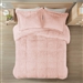 Full/Queen Pink Blush Soft Sherpa Faux Fur 3-Piece Comforter Set