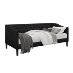 Twin size Modern Black Fabric Upholstered Button-Tufted Daybed