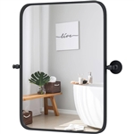 30 x 22 inch Bathroom Wall Mirror with Easy Tilt Pivot and Black Frame
