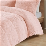 Twin/Twin XL Pink Blush Soft Sherpa Faux Fur 2-Piece Comforter Set