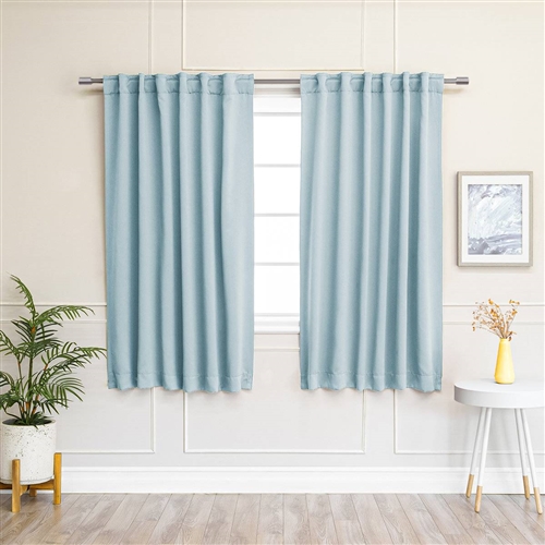52 x 54 inch Solid Light Blue Thermal Blackout Curtain Panels - Set of 2