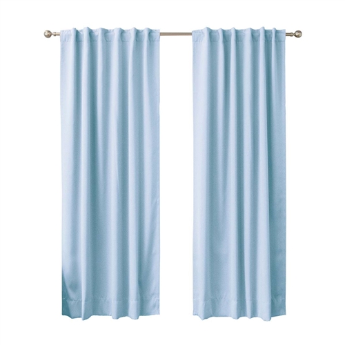 52 x 108 inch Solid Light Blue  Thermal Blackout Curtain Panels - Set of 2