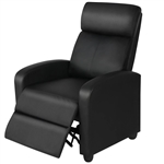 Black High-Density Faux Leather Push Back Recliner Chair