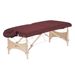 Burgundy Portable Massage Table with Adjustable Headrest and Carry Case