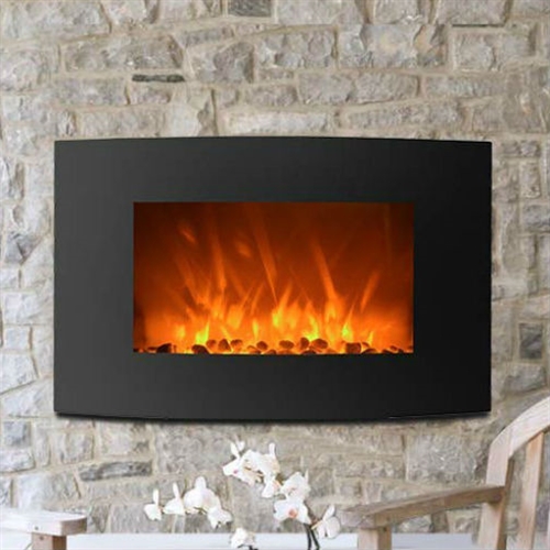 Curved Wall Mount 35-inch Electric Fireplace Heater