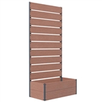 Brown Wood-Plastic Composite Raised Bed with Slatted Fence Trellis