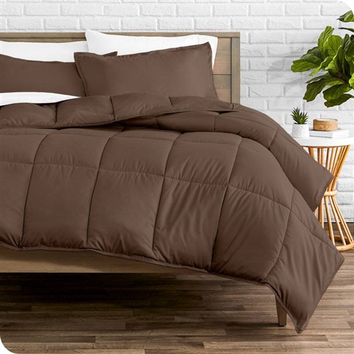 Full/Double Size All Season Super Soft Down Alternative Comforter Set Chocolate