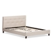 Full size Modern Platform Bed with Beige Fabric Upholstered Headboard