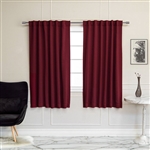 52 x 63 inch Solid Burgundy Thermal Blackout Curtain Panels - Set of 2