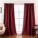 52 x 102 inch Solid Burgundy Red Thermal Blackout Curtain Panels - Set of 2