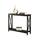 Black Wood Console Sofa Table with Bottom Storage Shelf