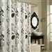 71-inch Boho Black and White Floral Flowers Polyester Fabric Shower Curtain