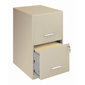 Locking 2-Drawer Vertical File Cabinet in Putty Color