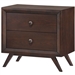 Mid-Century Modern Style End Table Nightstand in Cappuccino Wood Finish